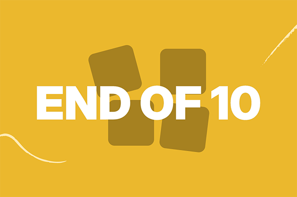 end of 10 campaign logo yellow